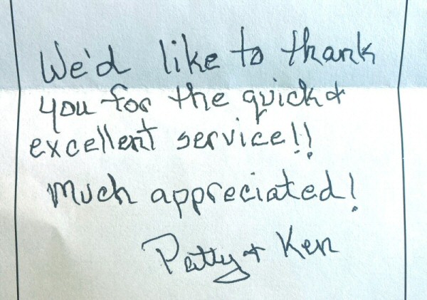 Thank you from Patty and Ken